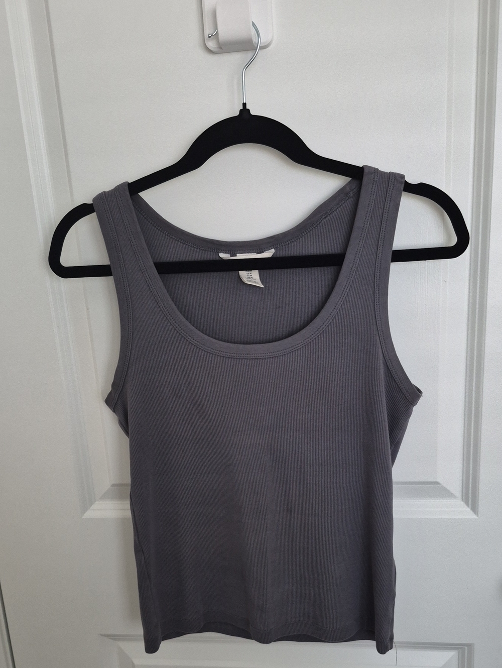 Women H&M Blue Ribbed Tank Top in Blue
